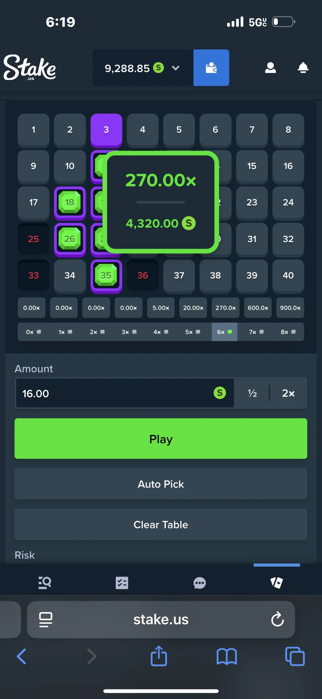 Stake Originals — community win screenshot